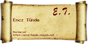 Encz Tünde névjegykártya