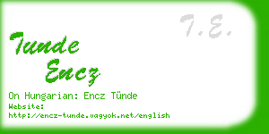 tunde encz business card