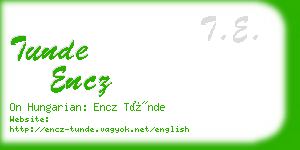 tunde encz business card